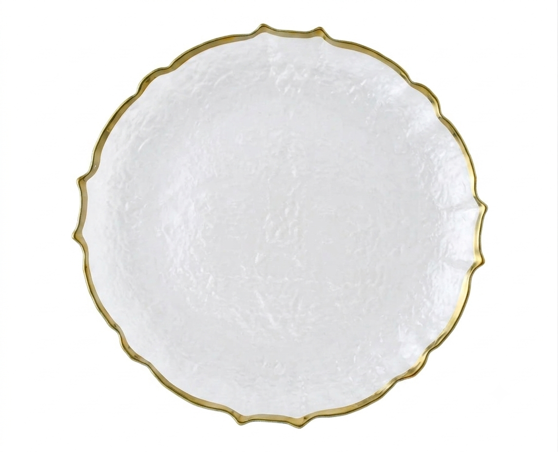 13” Glass Charger Gold Rim