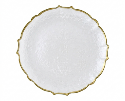 13” Glass Charger Gold Rim