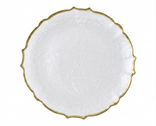 13” Glass Charger Gold Rim