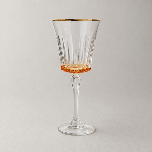 Amber Gold Rim Glasses- 6 pcs