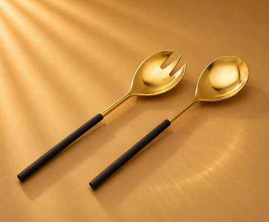 Encalmo Black & Gold Salad Servers