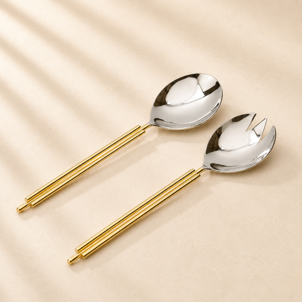 Gold Symmetrical Salad Servers