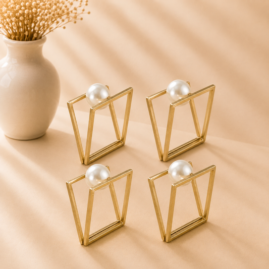 Floating Pearl Napkin Rings - Set of 4