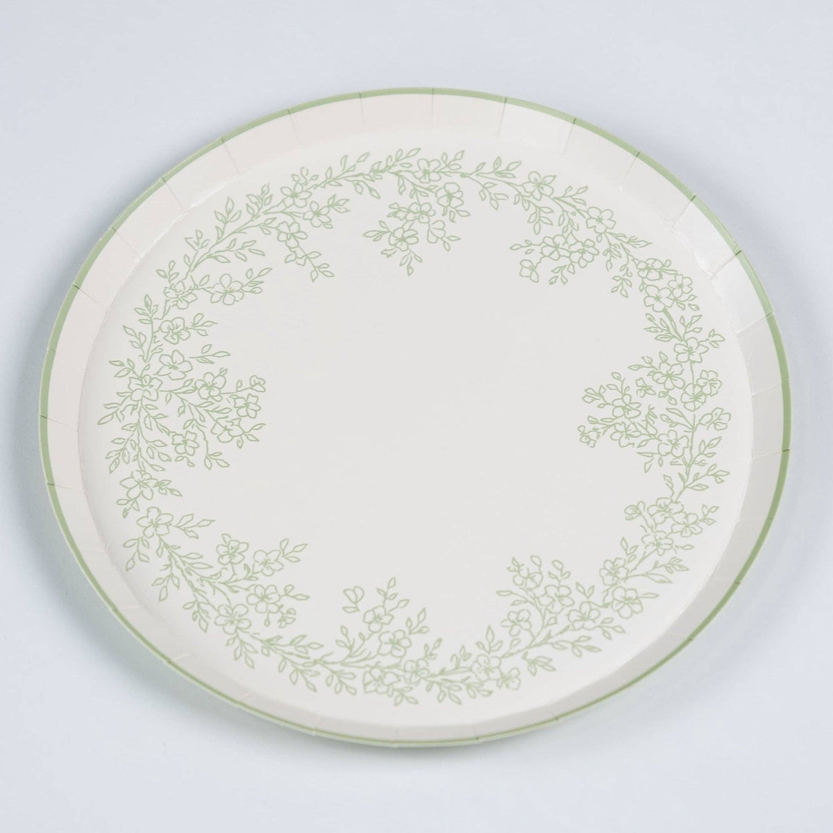 Floral Elegance Sage Dessert Plates 8pk