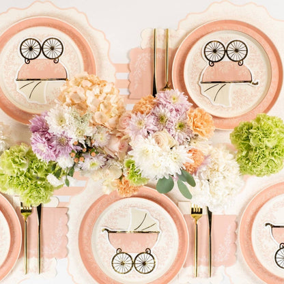 Floral Elegance Pink Dessert Plates 8pk