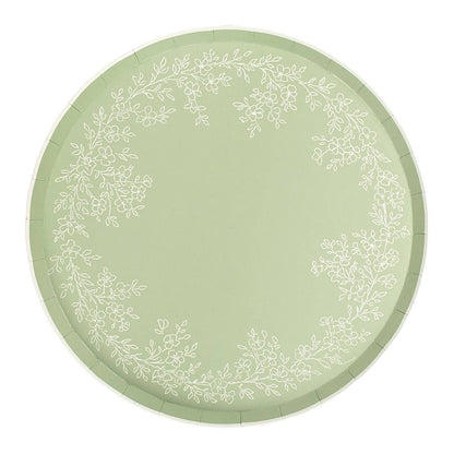 Floral Elegance Sage Dinner Plates 8pk