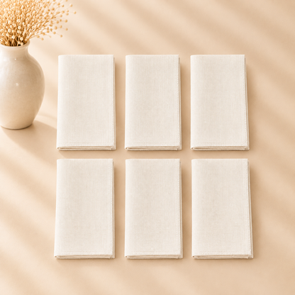 Harvest Weave Beige Napkins 6pcs Set 18”x18”