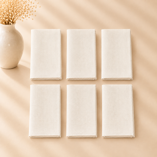 Harvest Weave Beige Napkins 6pcs Set 18”x18”