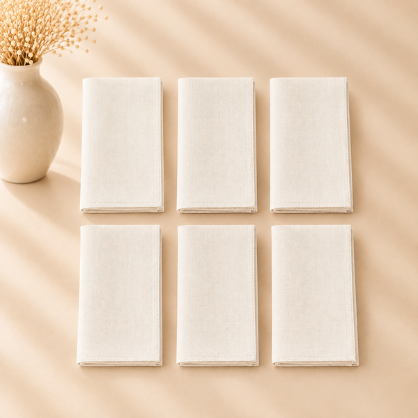 Harvest Weave Beige Napkins 6pcs Set 18”x18”