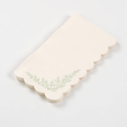 Floral Elegance Sage Guest Towels 16pk