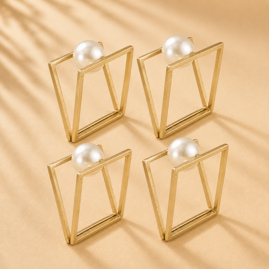 Floating Pearl Napkin Rings - Set of 4