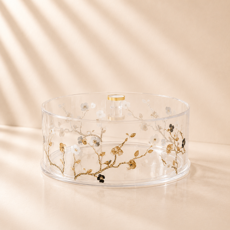 Ornate Garden Round Cake Log Holder