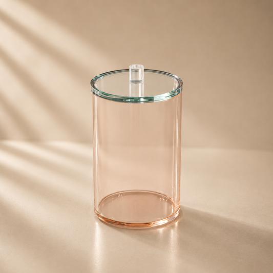Amber Lucite Cookie Jars with Teal Lid