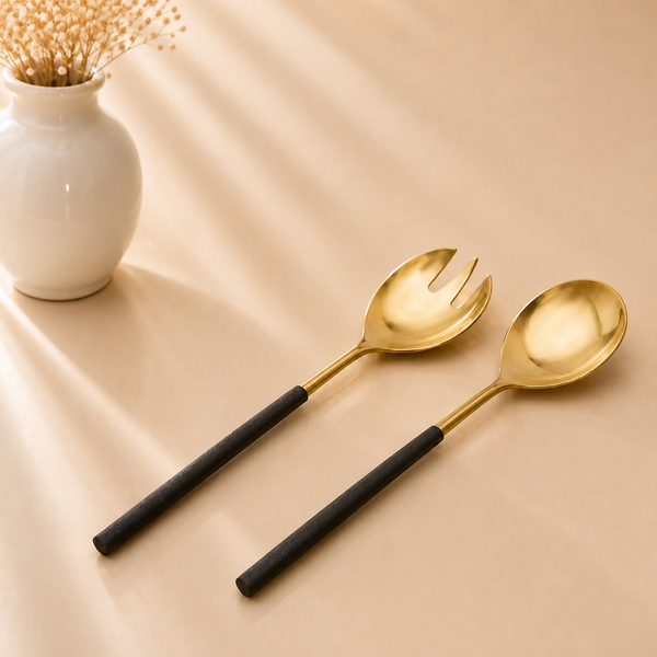 Encalmo Black & Gold Salad Servers