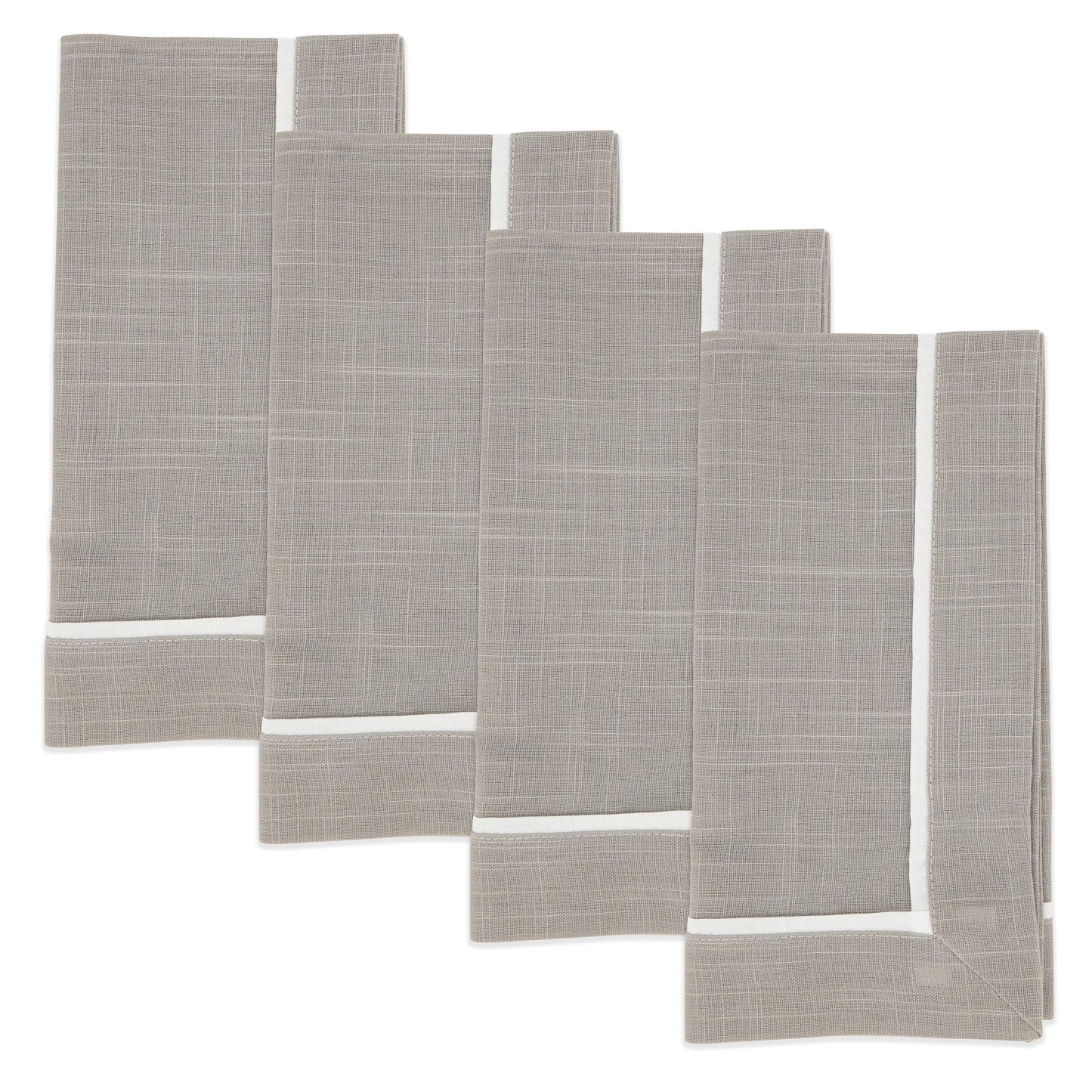Classic Pleated Design Napkin: Grey 20" Set of 4