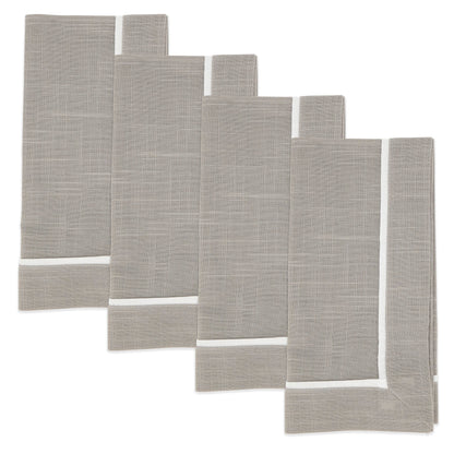 Classic Pleated Design Napkin: Grey 20" Set of 4