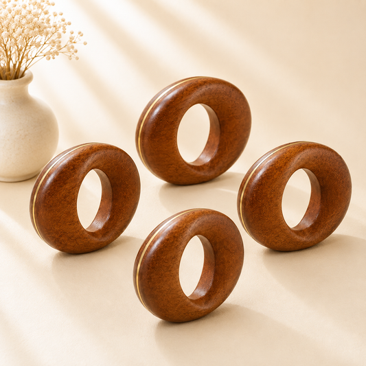 Morgan Wood Napkin Ring Set of 4