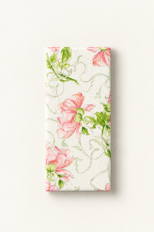 Coral Garden Party Guest Towel 16pk