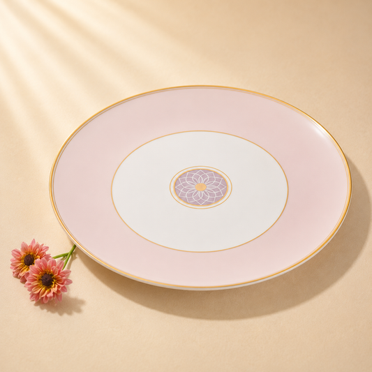 Gold and Pink Scallop Charger