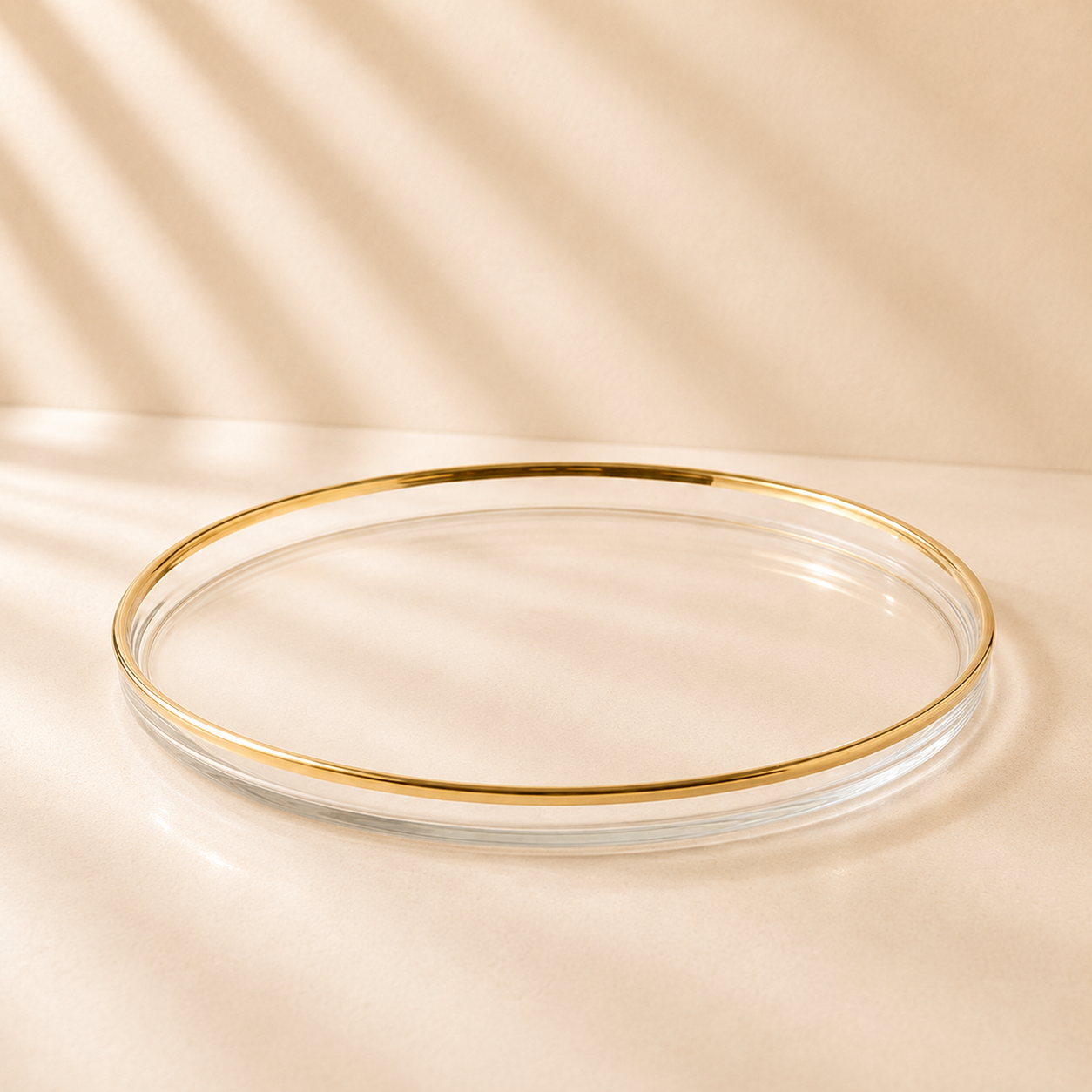 Glass Chargers with Gold Rim
