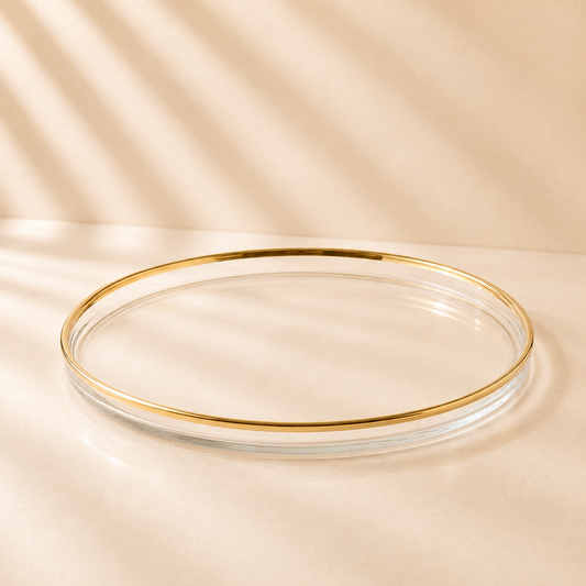 Glass Chargers with Gold Rim