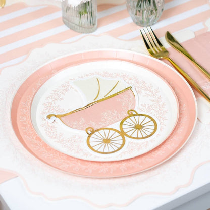Floral Elegance Pink Dessert Plates 8pk