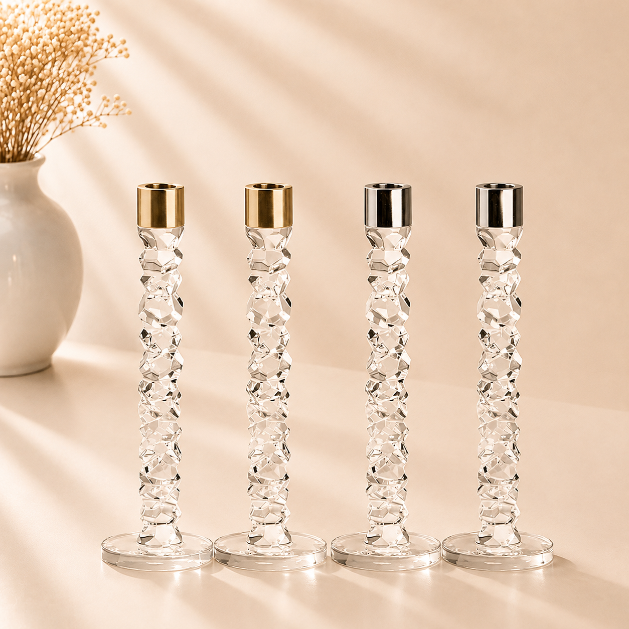 Orrefors Carat Candlesticks - Set of 2