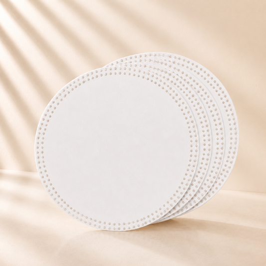 Embroidered Charger With Gold Dots 15” Set of 4