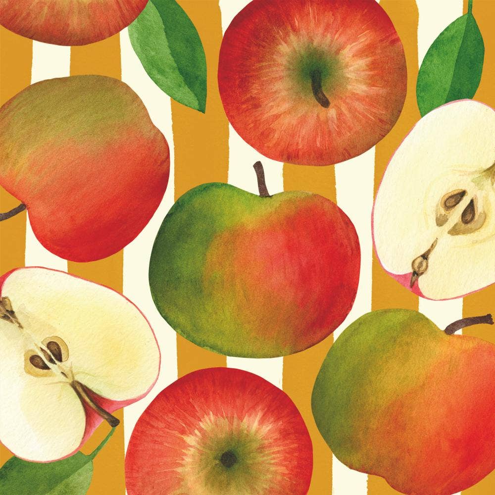 Apple and Stripe Cocktail Napkin 20pk