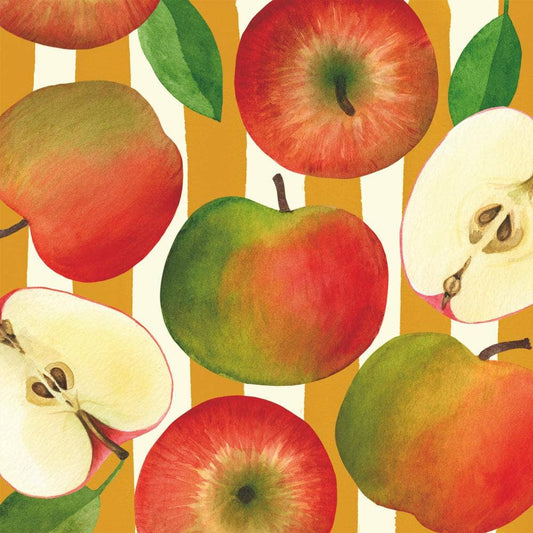 Apple and Stripe Cocktail Napkin 20pk