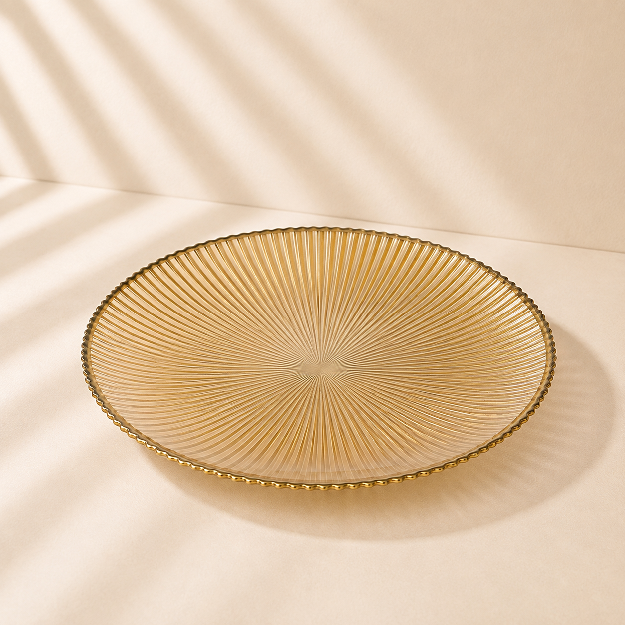 Gold Ribbed Glass Charger