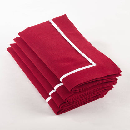Classic Pleated Design Napkin: Grey 20" Set of 4