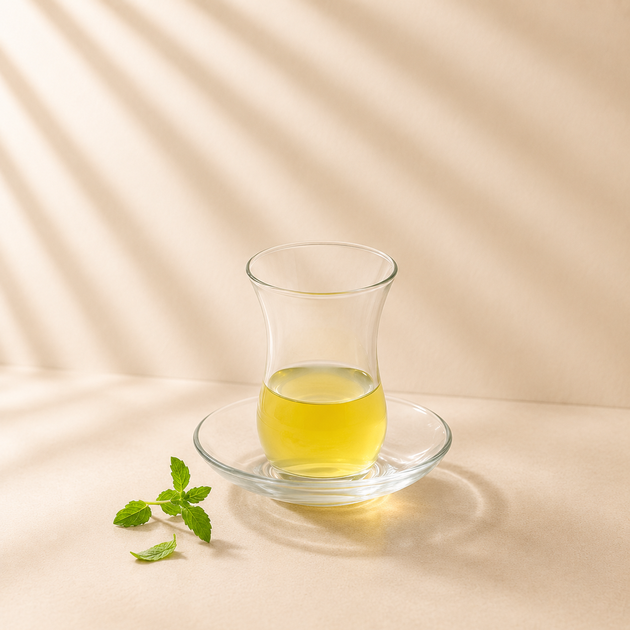 Clear Glass Cups & Saucers Set of 6