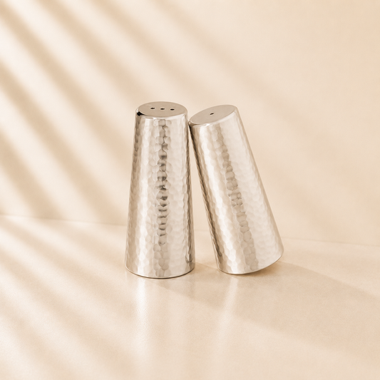 Silver Hammered Salt & Pepper