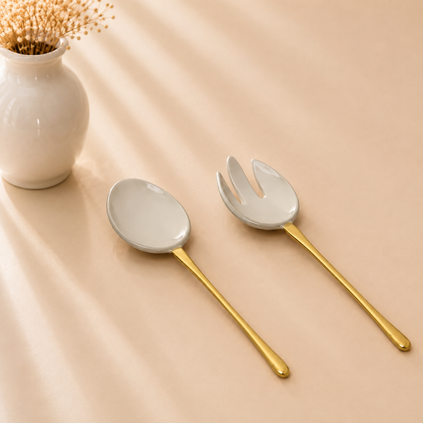 Droplet Gold Handle Salad Servers