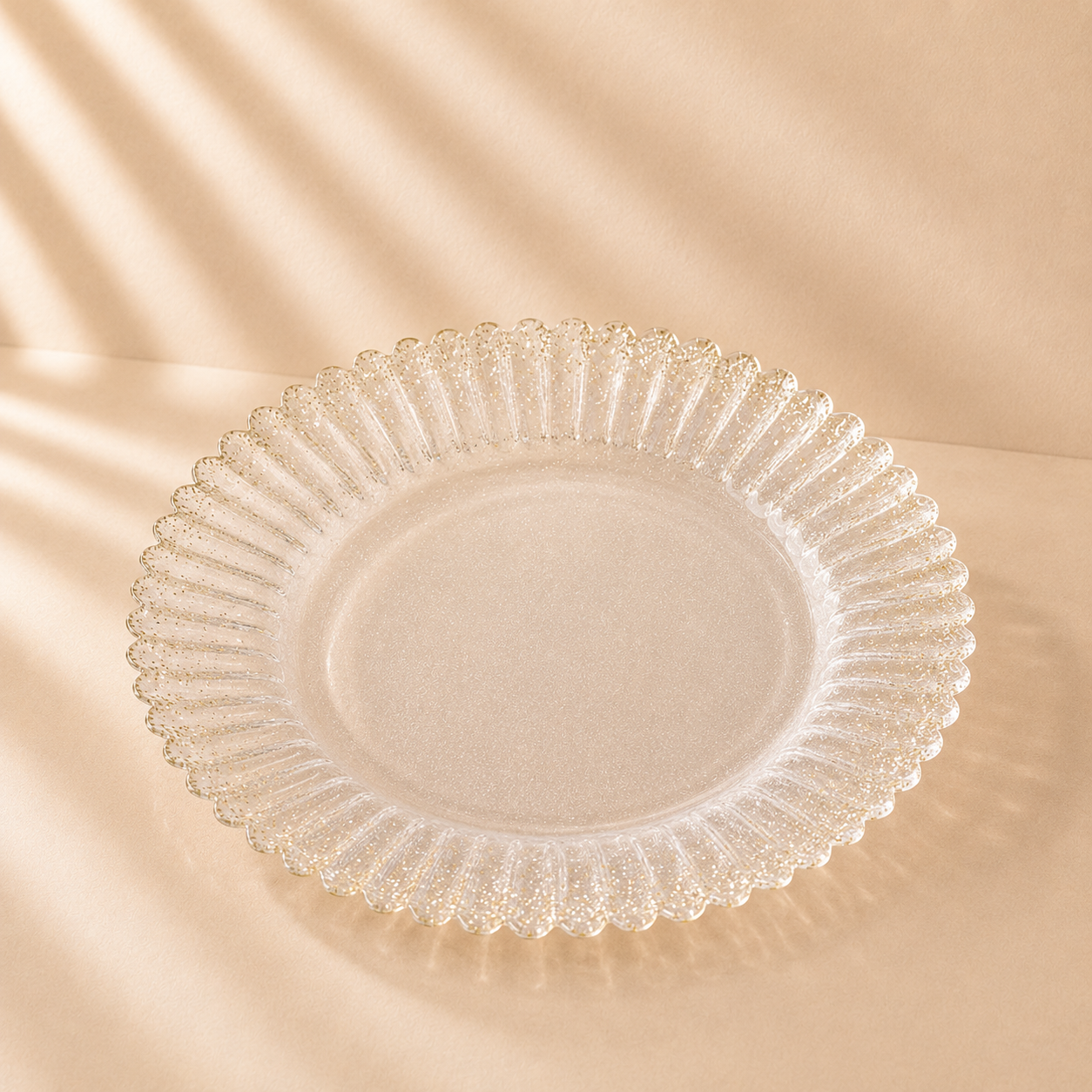 Clear/Gold Scallop Glass Charger 13”