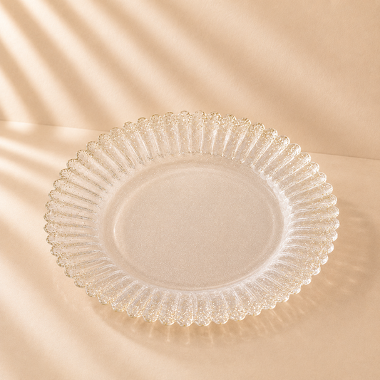 Clear/Gold Scallop Glass Charger 13”