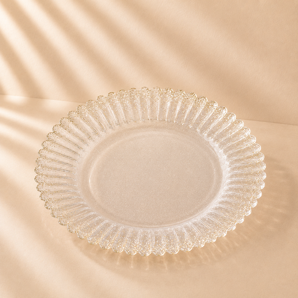 Clear/Gold Scallop Glass Charger 13”