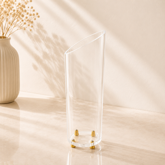 Acrylic Clear Vase With Gold Legs