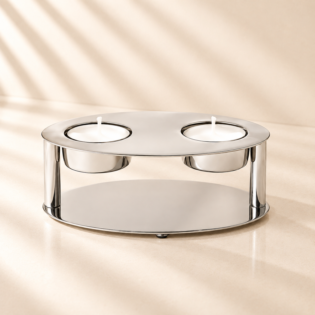 Guilded Tea Light Holder Silver
