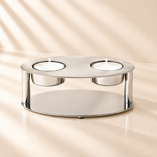 Guilded Tea Light Holder Silver