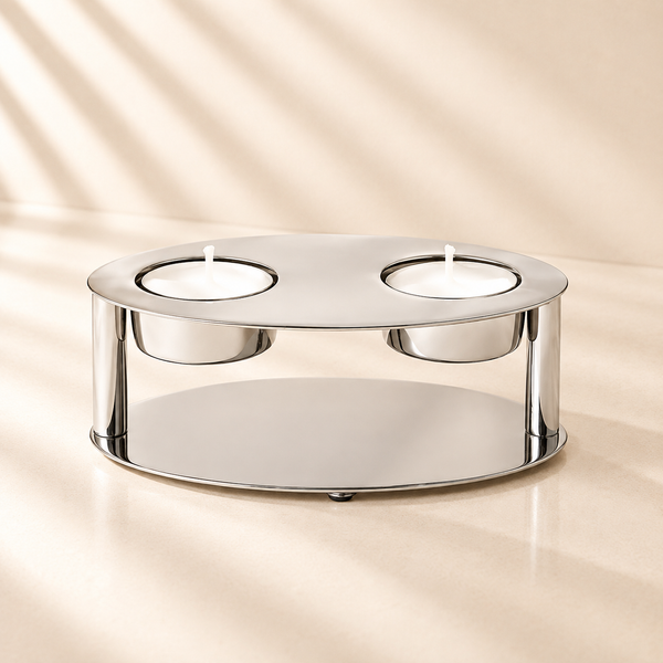 Guilded Tea Light Holder Silver