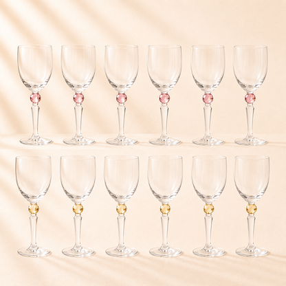 Diamond Wine Glasses Set of 6