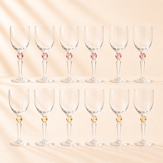 Diamond Wine Glasses Set of 6