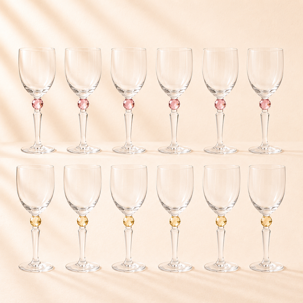 Diamond Wine Glasses Set of 6