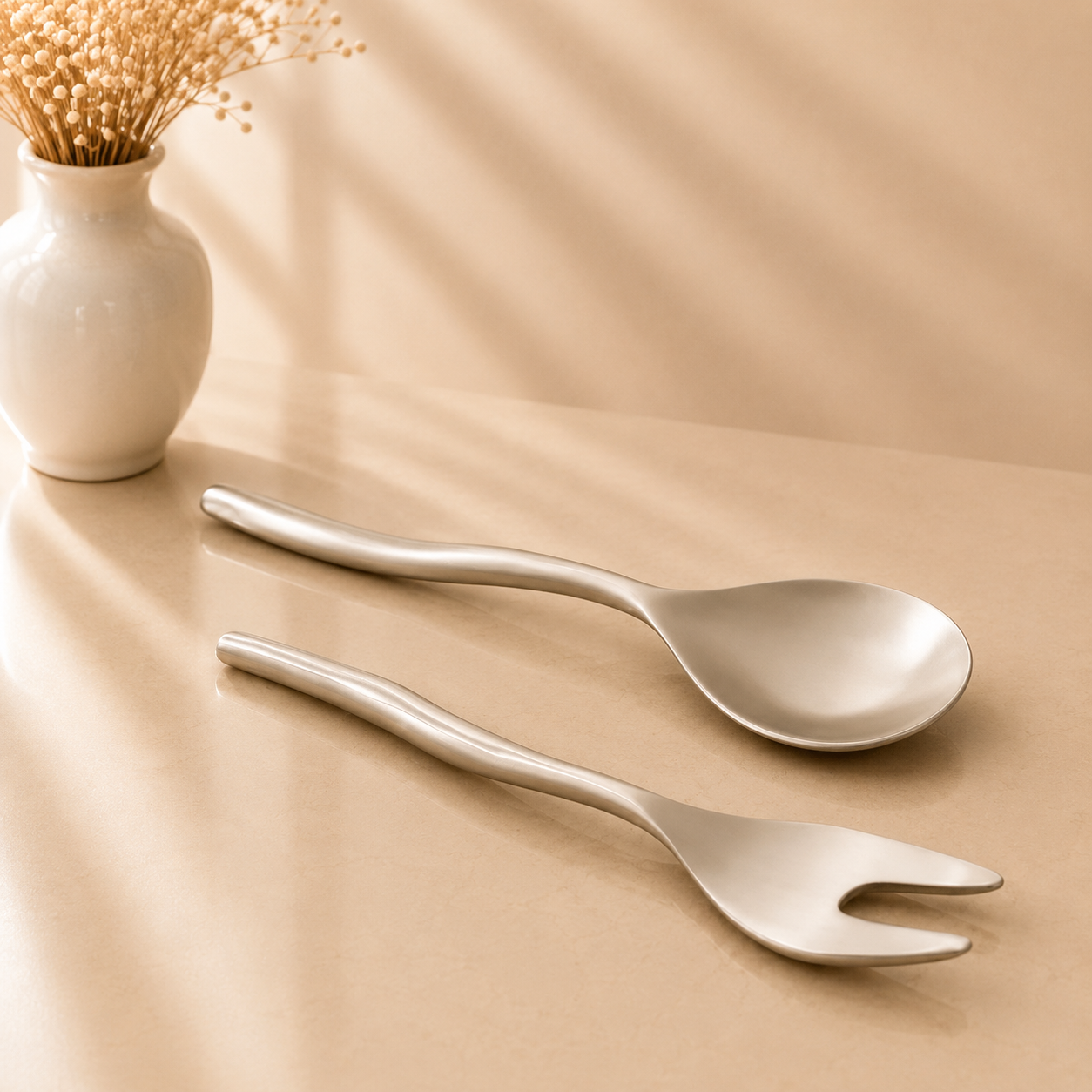 Beatriz Ball Sierra Maia Salad Servers Gold