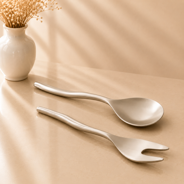 Beatriz Ball Sierra Maia Salad Servers Gold