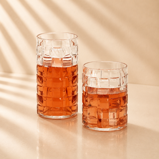 Cubed Acrylic Drinking Glasses Set of 4