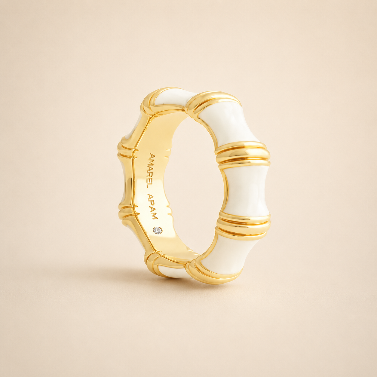 Bamboo Enameled Ring