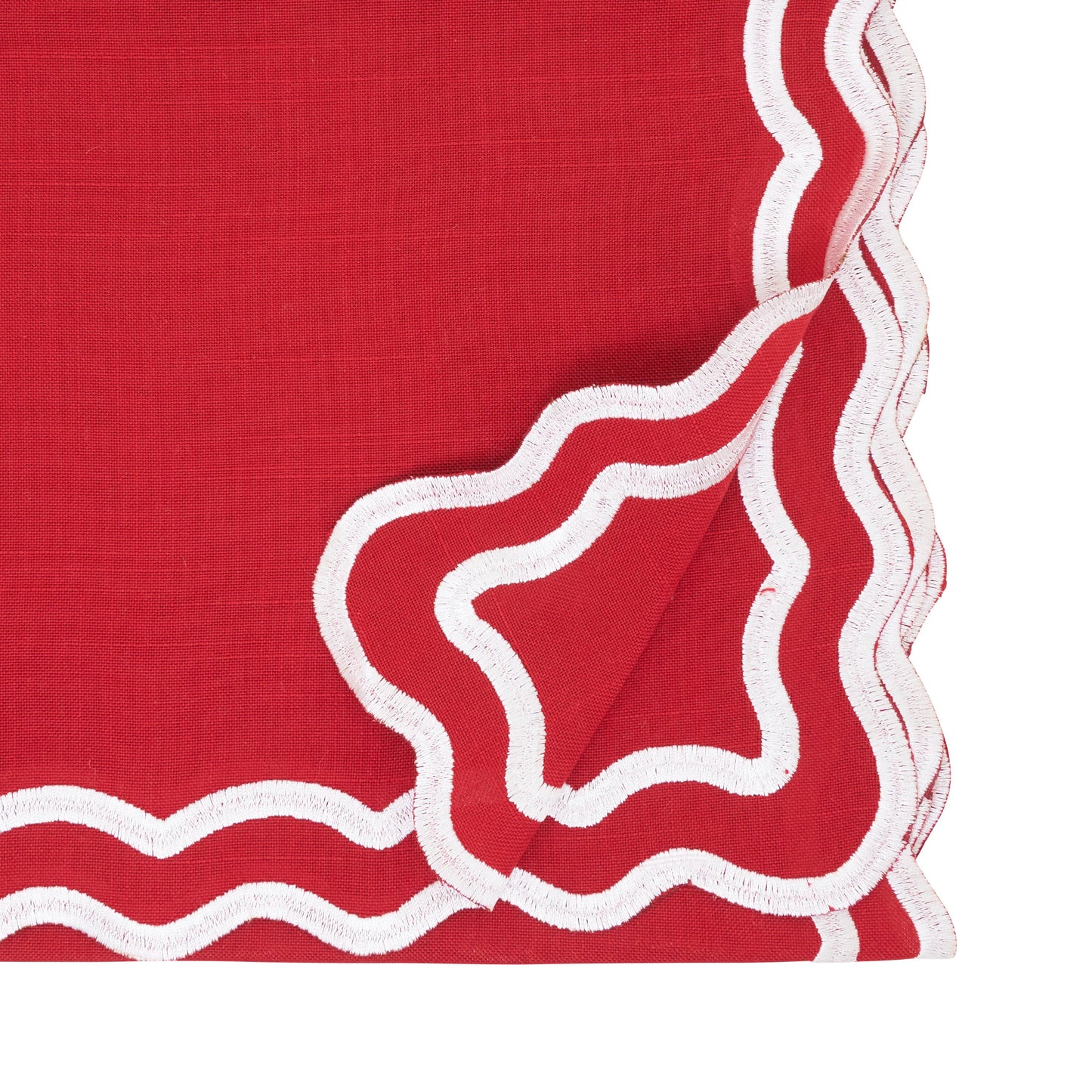 Scalloped Border Table Runner: Taupe / 16"x72"